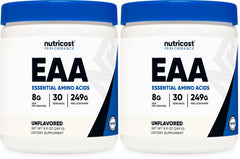 Nutricost EAA Powder Unflavored bottle label with 30 servings