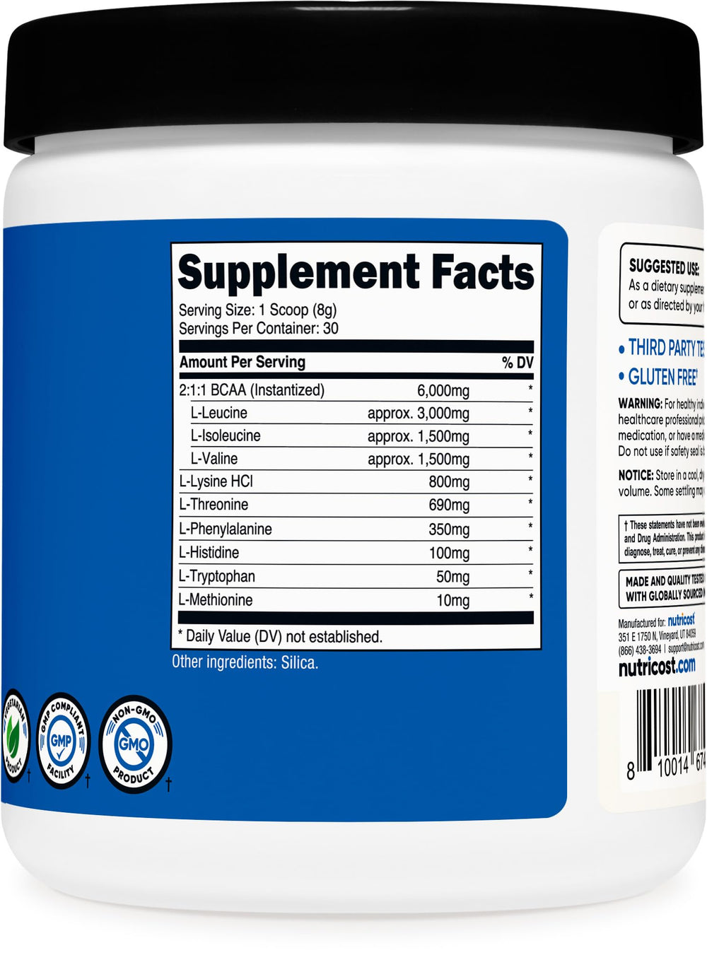 Prepared shake of Nutricost EAA Powder in a glass with beverage