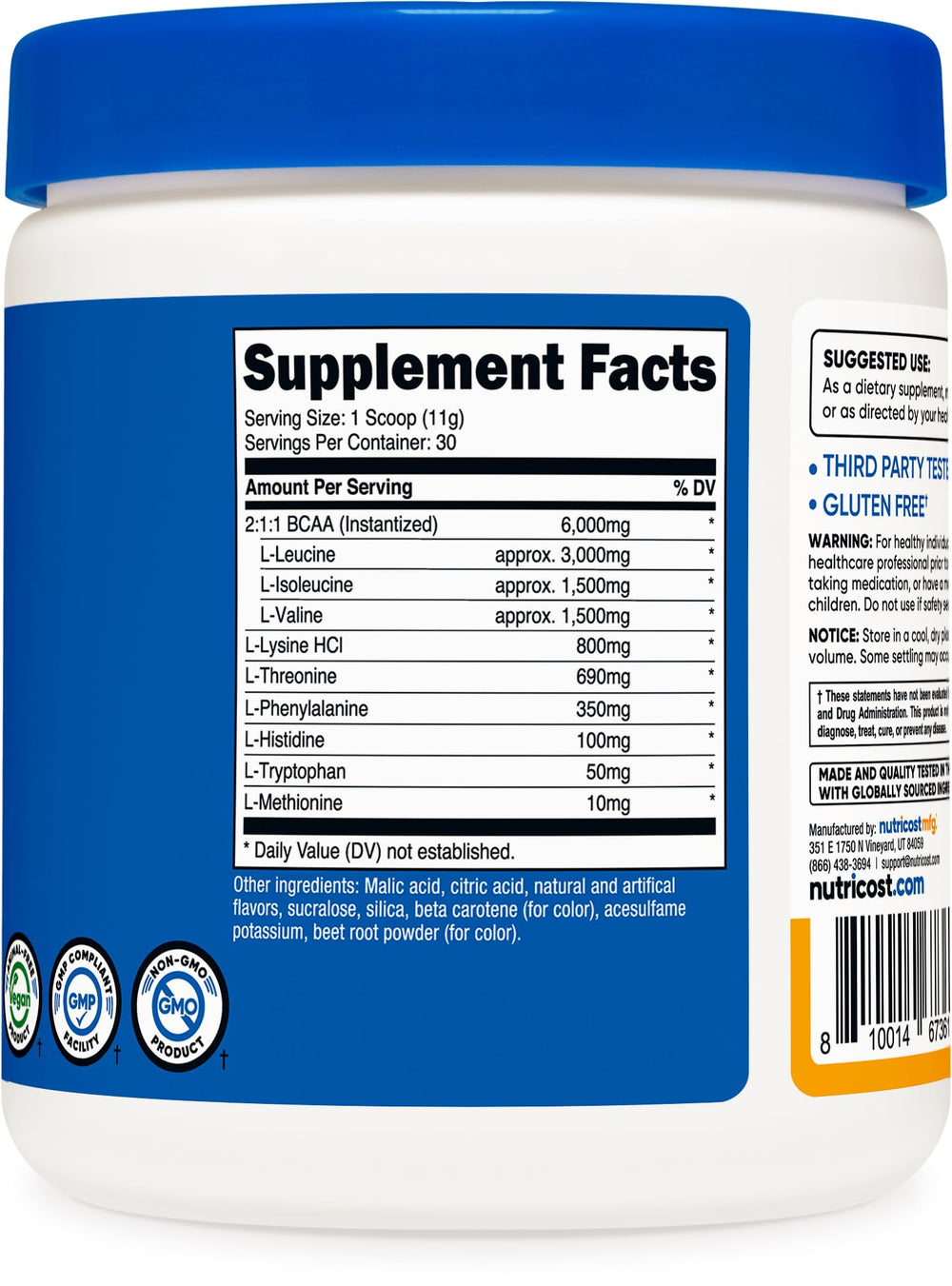 Nutricost EAA Powder Peach Mango serving suggestions image
