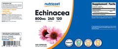 Ingredients label of Nutricost Echinacea 800mg