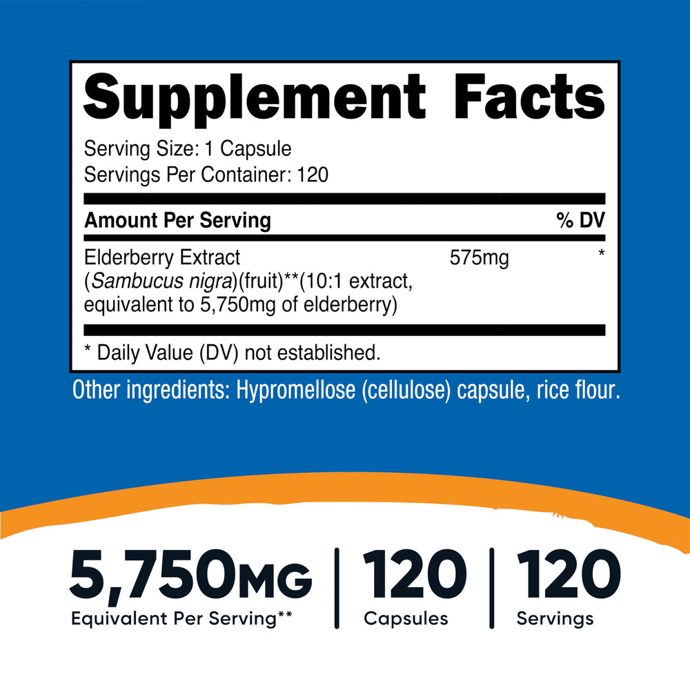 Close-up of 575mg elderberry capsule