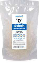 Nutricost empty gelatin capsules size 0, 500-count, clear