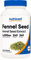 Nutricost fennel seed bottle front label showing 4000 mg equivalent per serving
