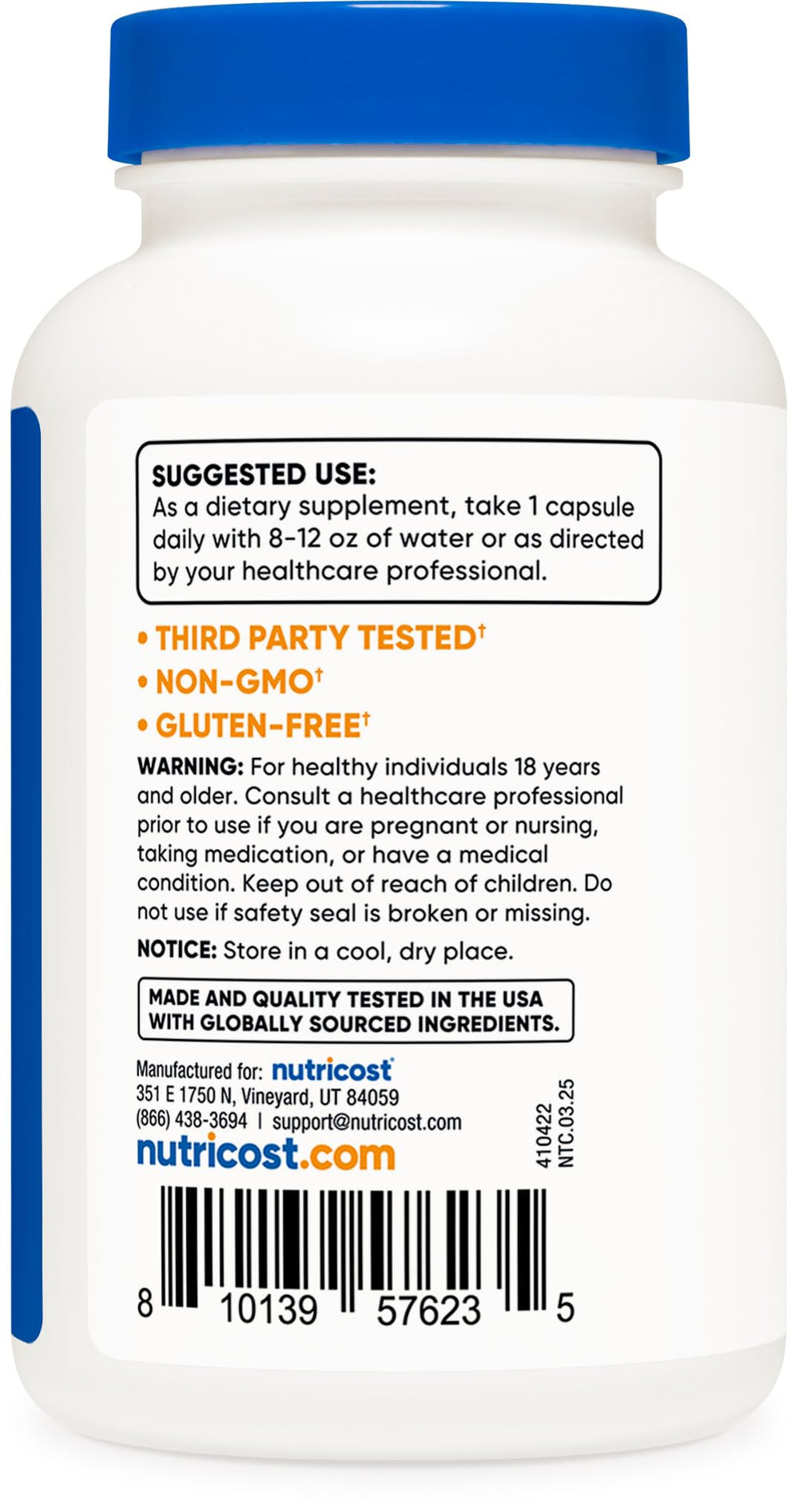 Vegan, GMO-free and gluten-free icons on packaging
