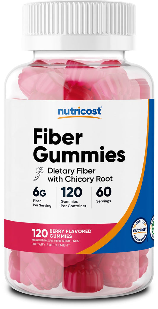 Nutricost Fiber Gummies Berry flavor bottle