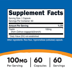 Nutricost Fisetin Capsules 100mg 60-count bottle with label