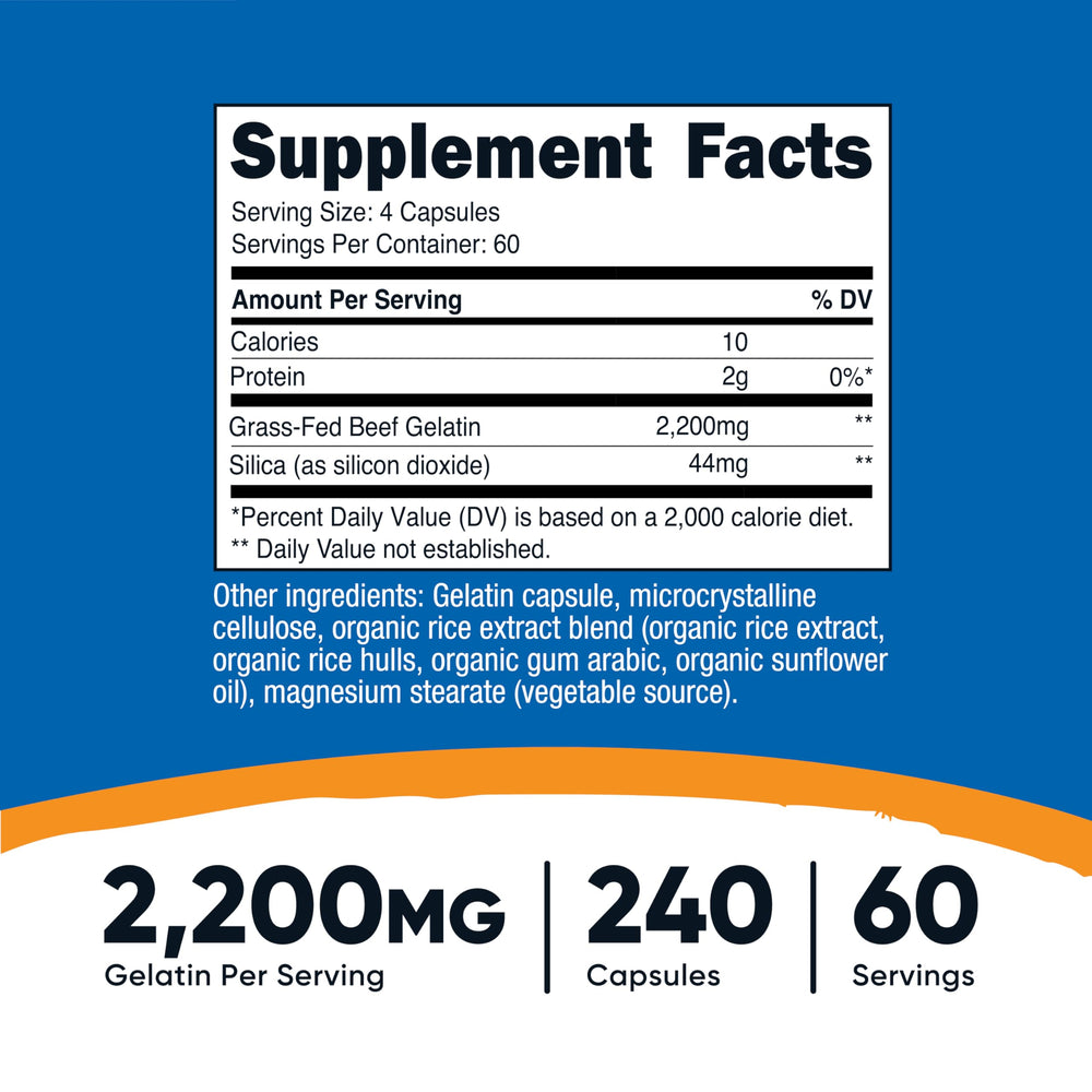 Close-up of grass-fed beef gelatin capsules