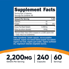 Close-up of grass-fed beef gelatin capsules
