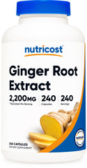 Nutricost Ginger Root Extract bottle showing 2,200mg per serving
