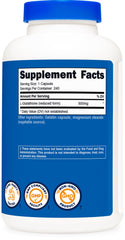 Nutrition facts panel on Nutricost Glutathione bottle