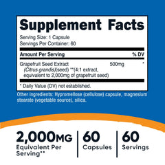 Close-up view of Nutricost Grapefruit Seed Extract capsules