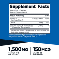 Close-up of Nutricost HMB D3 bottle showing 240 capsules
