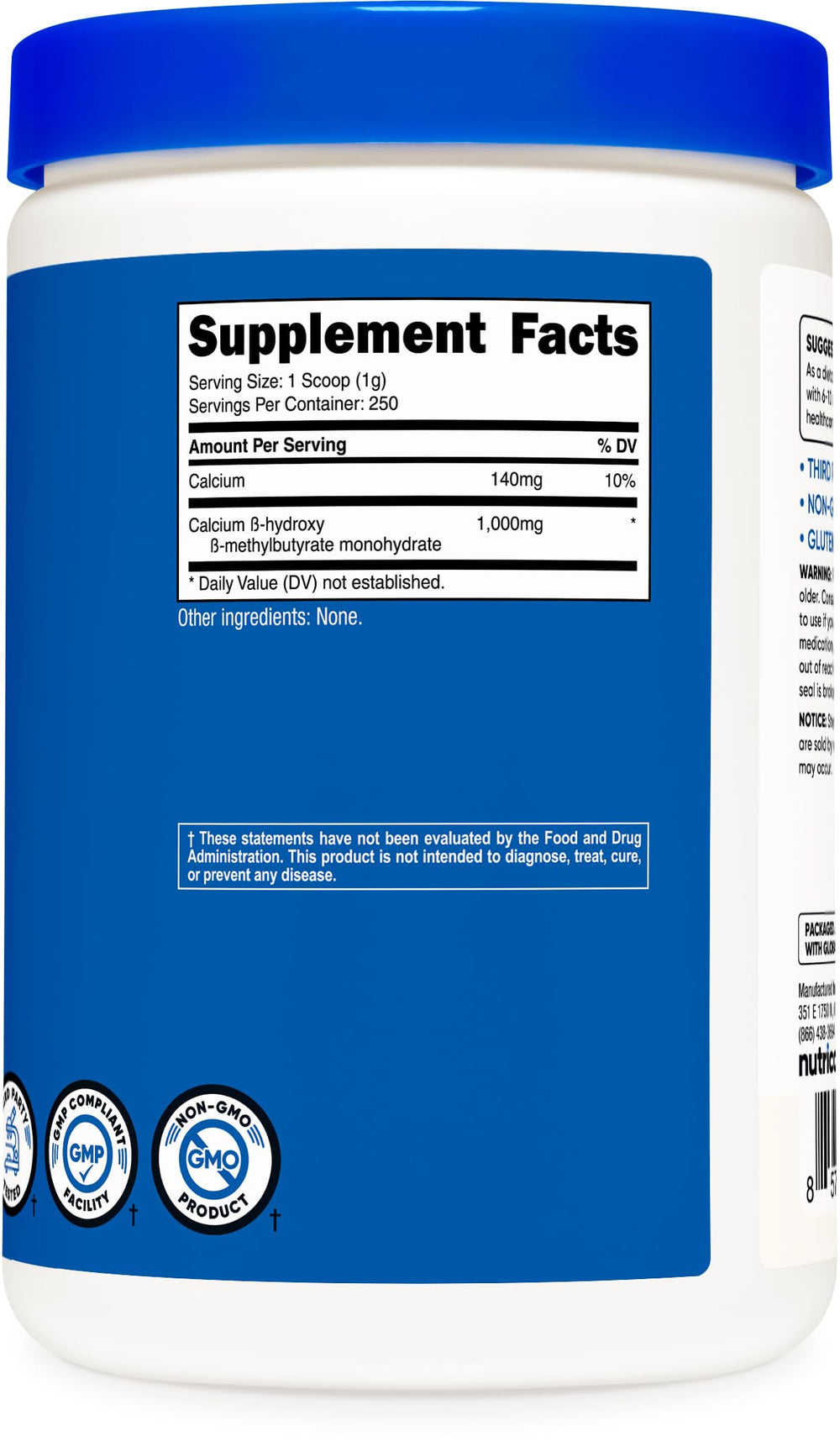 Nutricost HMB Powder bottle with packaging