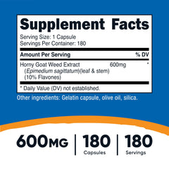 Nutricost Horny Goat Weed Epimedium bottle and capsules