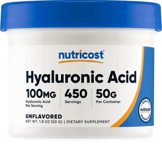 Nutricost Hyaluronic Acid Powder 50g front view