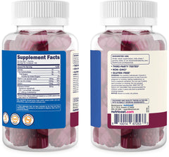 Back of bottle showing ingredients and nutrition facts