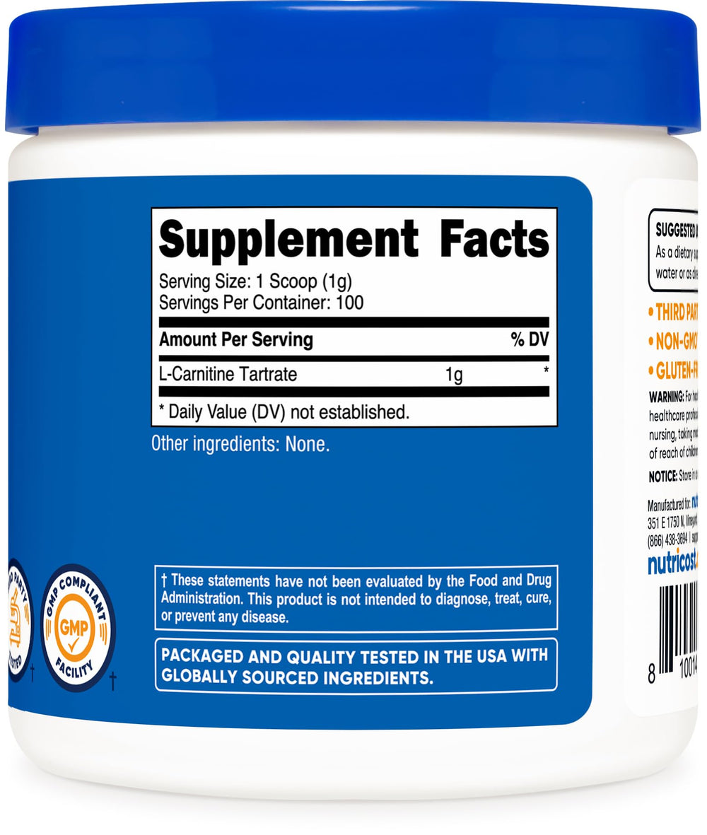 Packaging assembly of Nutricost L-Carnitine Tartrate Powder