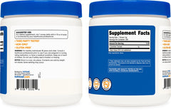 Close-up of serving size 1 g per serving on scoop