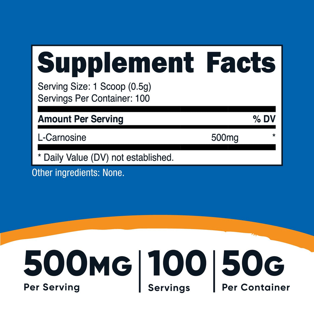 Nutricost L-Carnosine Powder product label