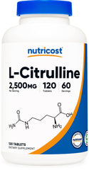 Bottle of Nutricost L-Citrulline 2500mg with 60 servings