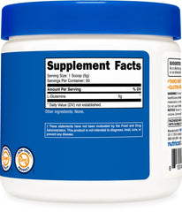 Manufacturing facility quality assurance label for Nutricost L-Glutamine Powder