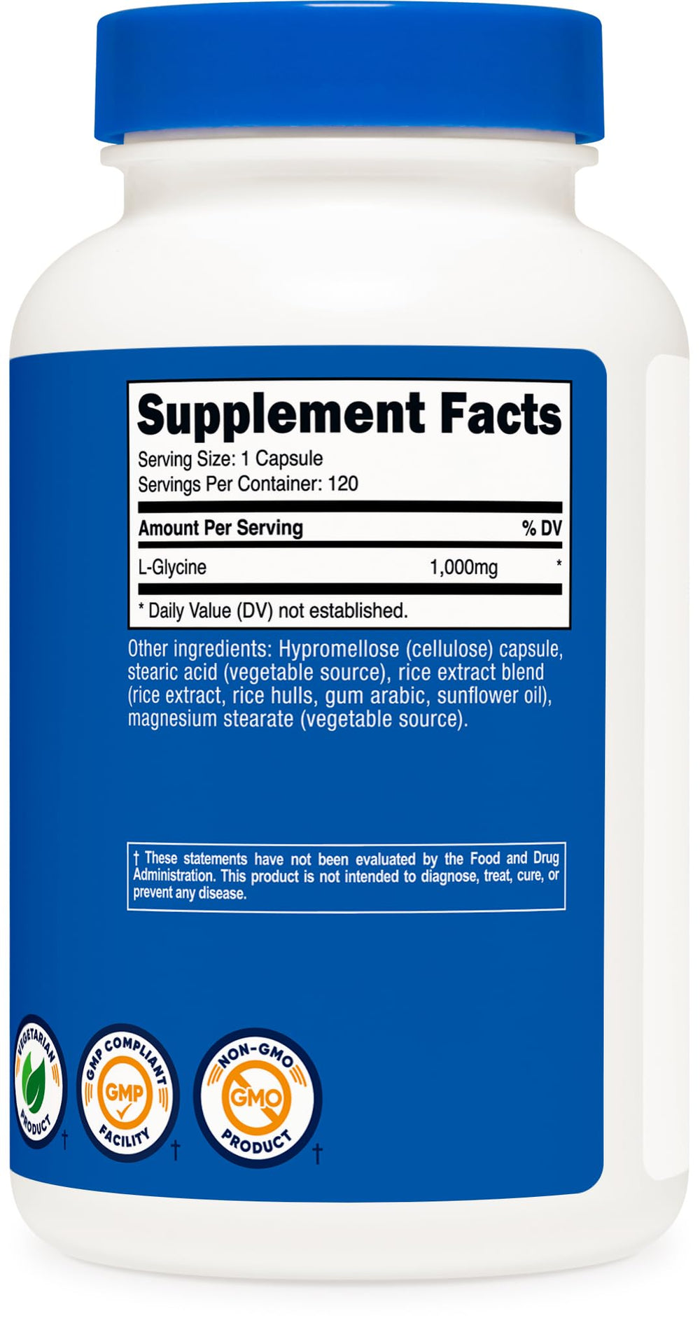 ISO-accredited third-party lab test result for Nutricost L-Glycine 1000mg