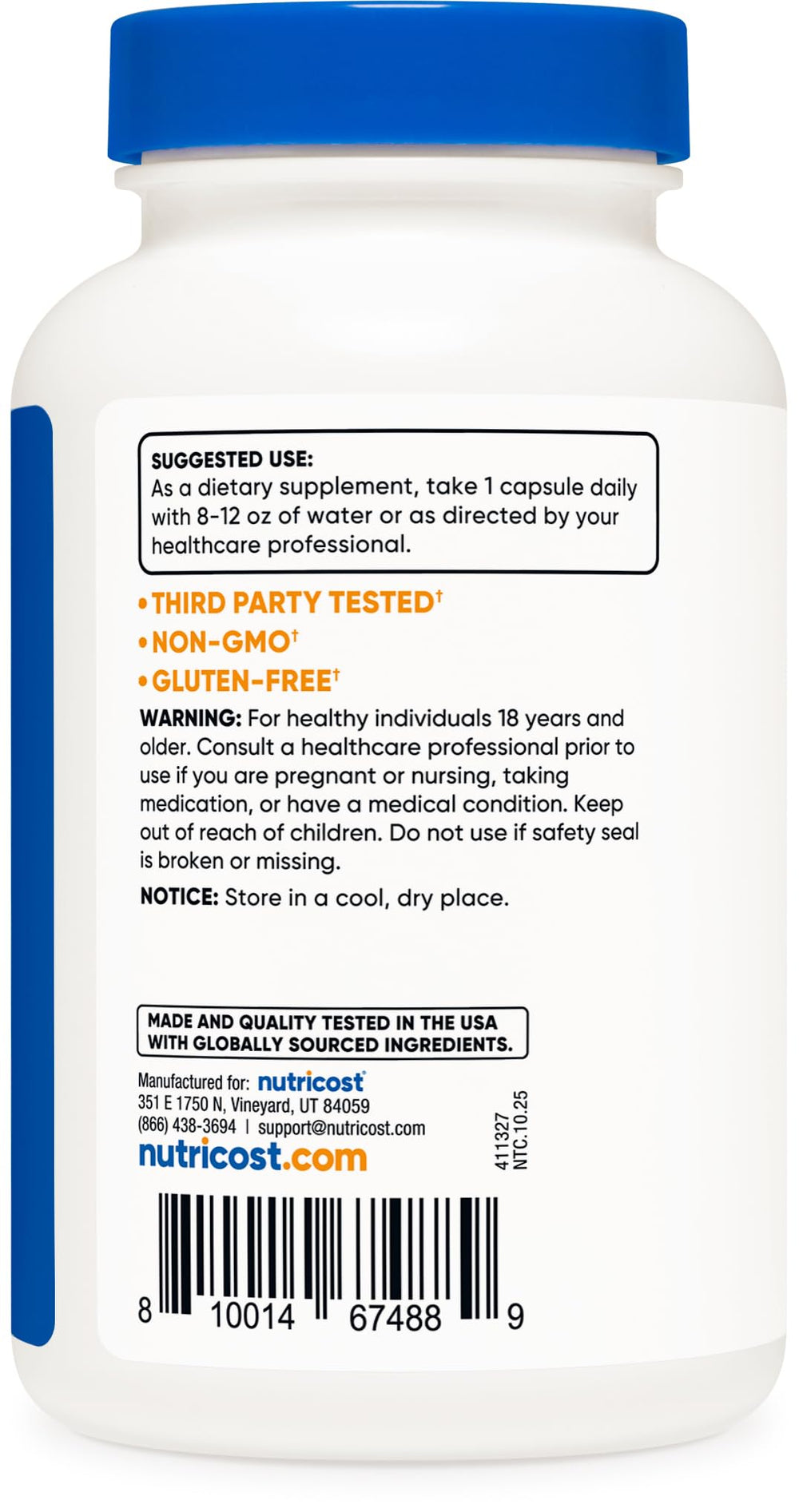Vegetarian capsules of Nutricost L-Glycine 1000mg