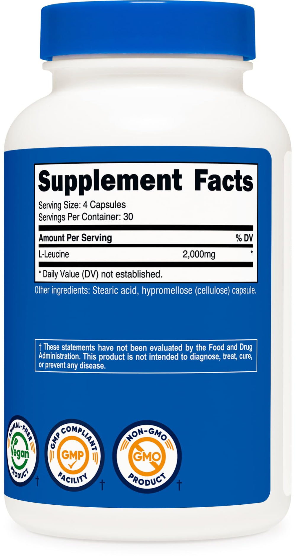 Pack of 2 Nutricost L-Leucine 2000mg supplement