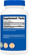 Nutrition facts panel for Nutricost L-Methionine 1000 mg