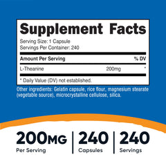 Nutricost L-Theanine 200mg bottle side view