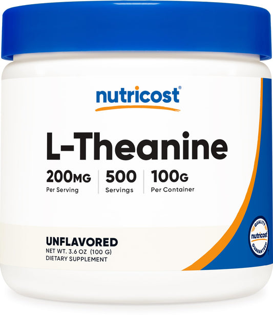 Front view of Nutricost L-Theanine Powder 100g