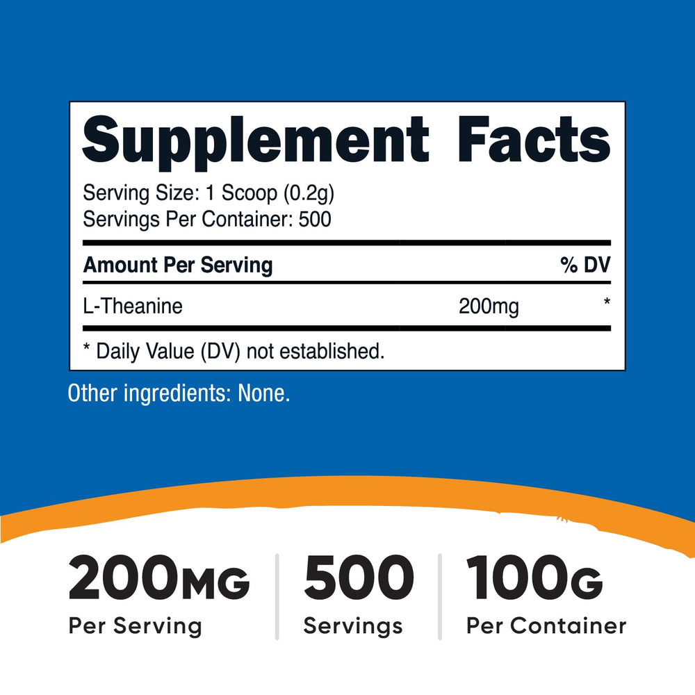 Nutricost L-Theanine Powder bottle product shot