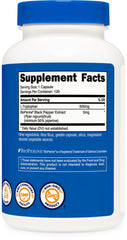 Non-GMO and gluten-free claims on Nutricost L-Tryptophan packaging