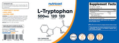Two Nutricost L-Tryptophan bottles Pack of 2 boxes