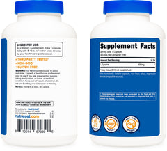 Nutrition Facts label close-up for Nutricost L-Tyrosine