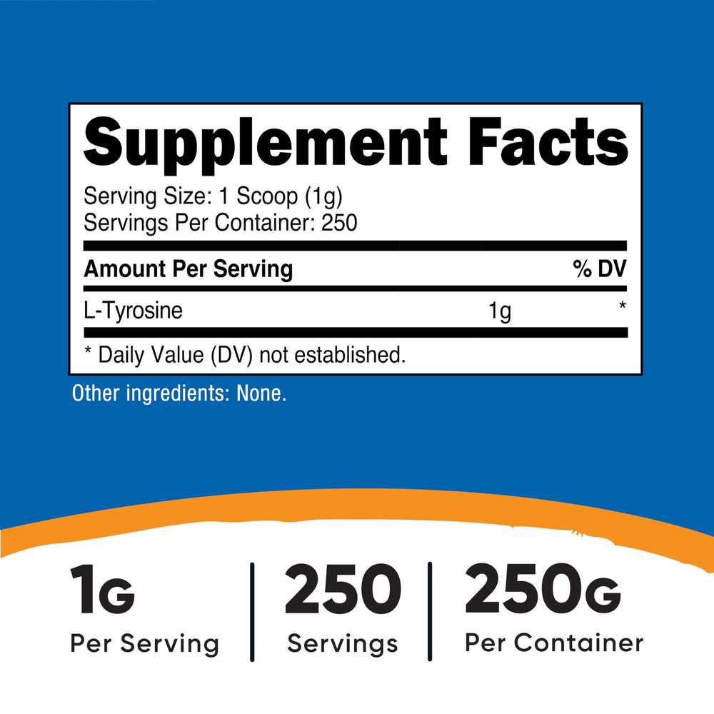 Nutricost L-Tyrosine powder label