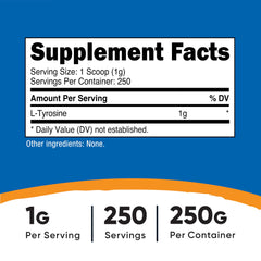 Nutricost L-Tyrosine powder label
