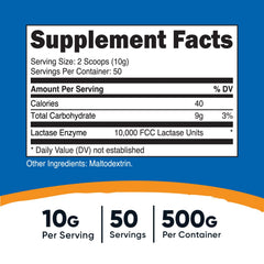Close-up of lactase powder texture