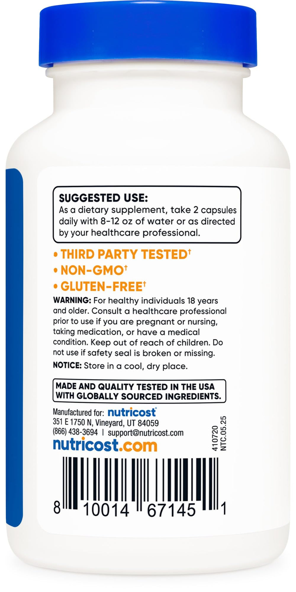One capsule serving of Nutricost Licorice Root 500mg