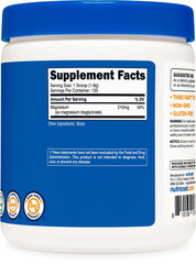 Label and ingredients for Nutricost Magnesium Bisglycinate Powder unflavored 250g