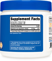 Made in USA seal on Nutricost Magnesium Citrate Powder bottle
