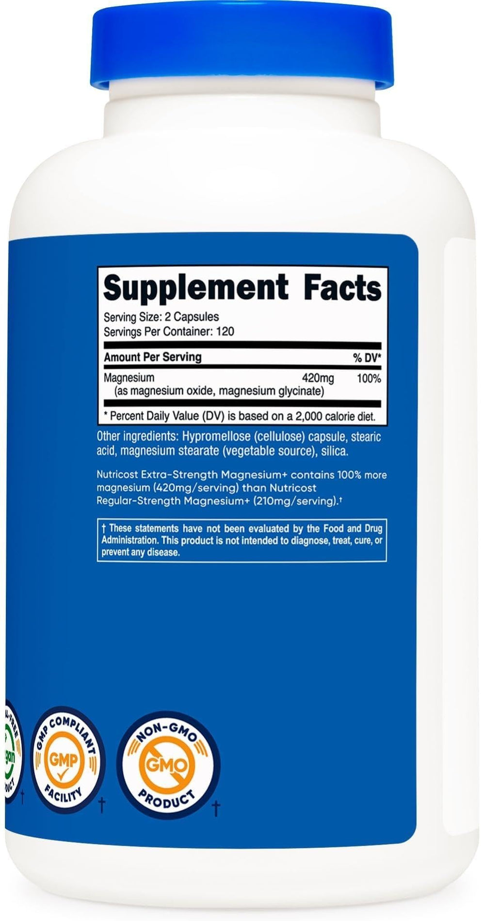 Non-GMO, Gluten Free, Soy Free icons on Nutricost packaging