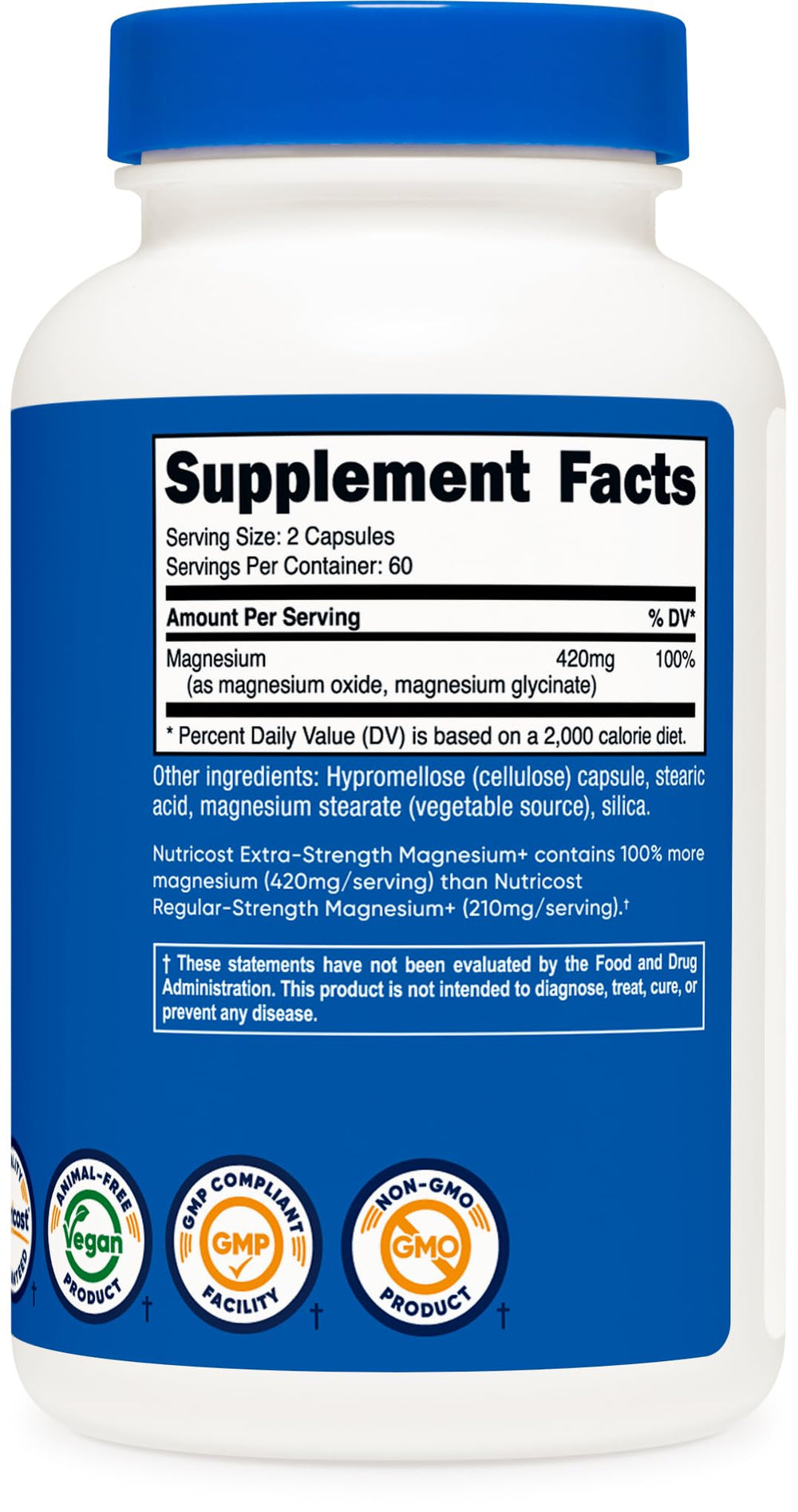 Facility certification banner: NSF Certified, GMP Compliant, FDA Registered