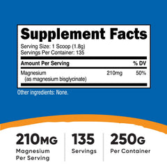 Close-up of Nutricost Magnesium Glycinate Powder 250g