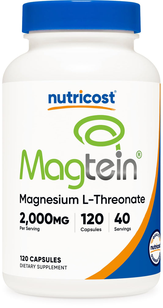 Nutricost Magtein 2000mg bottle and capsules