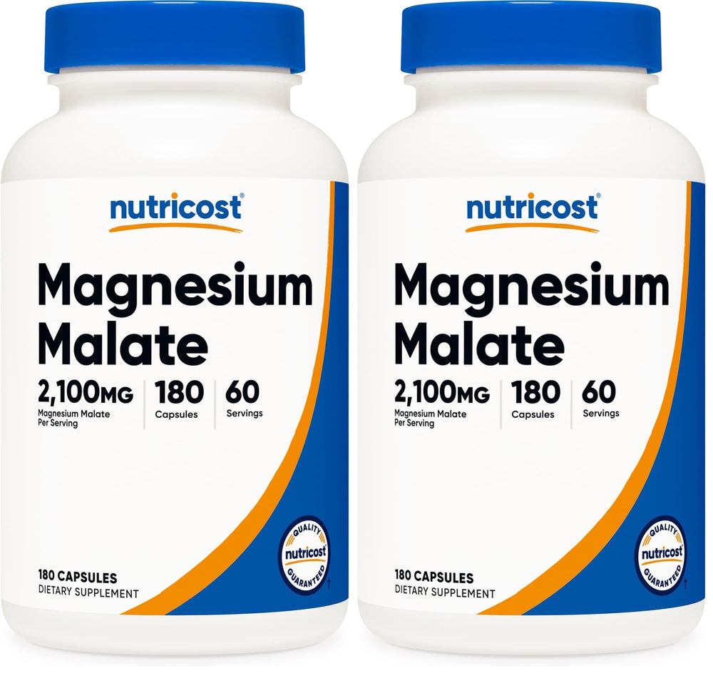 Nutricost Magnesium Malate 2100mg bottle with 180 capsules