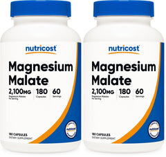 Nutricost Magnesium Malate 2100mg bottle with 180 capsules
