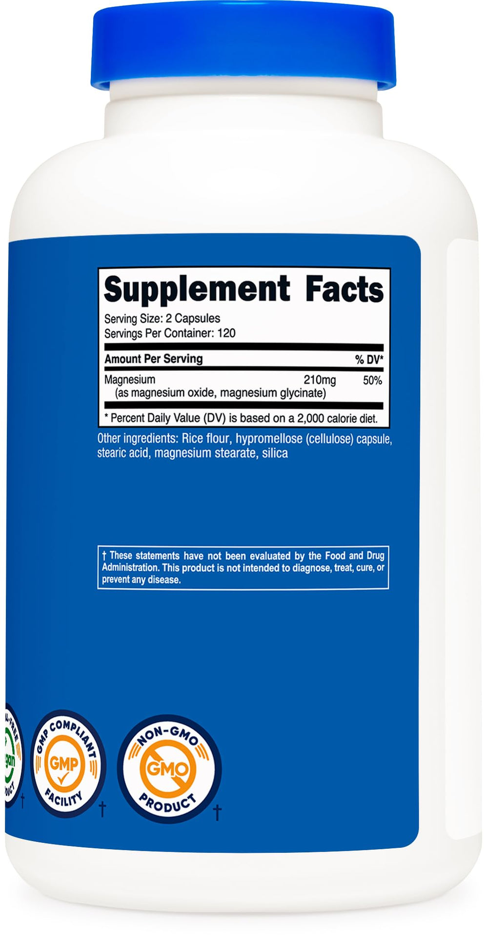 NSF certified GMP facility emblem and third-party testing note