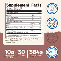 Close-up of Nutricost Marine Collagen Chocolate Flavor container