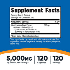 Marshmallow Root supplement label close-up
